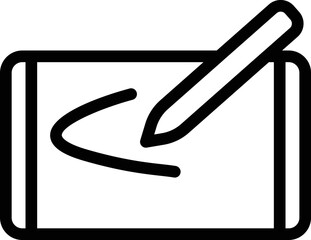 Poster - Hand tool icon outline vector. Digital pen. Tablet pad