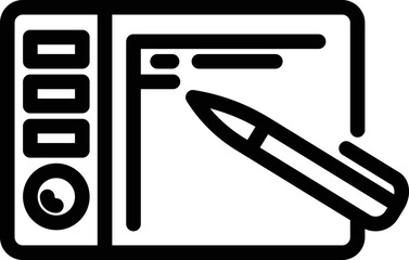 Poster - Smart pen icon outline vector. Digital computer. Draw signature