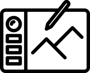 Poster - Mountain draw icon outline vector. Stylus pen. Work tool