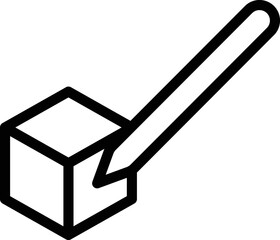 Sticker - Draw cube icon outline vector. Pen digital. Tablet stylus