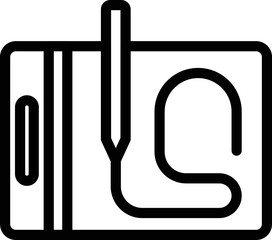 Poster - Draw tablet icon outline vector. Digital pen. Stylus design