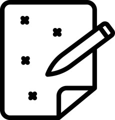 Poster - Digital paper pen icon outline vector. Tablet design. Pencil draw