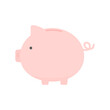 © Spica - ピンク色のかわいいの豚の貯金箱のイラスト