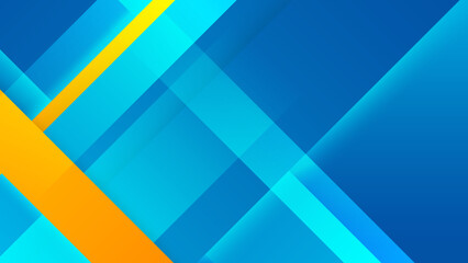 Wall Mural - Blue yellow and orange abstract background. Design for poster, template on web, backdrop, banner, brochure, website, flyer, landing page, presentation, and webinar