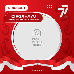 Poster - Twibbon banner indonesia independence day template