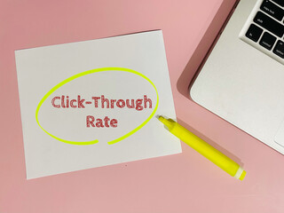 click through rate  - text on pink background