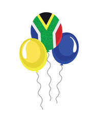 Canvas Print - south africa flag in balloons helium