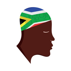 Wall Mural - south africa flag in head