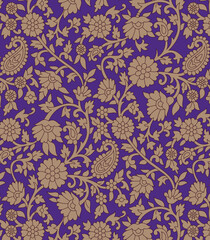 traditional Indian paisley pattern on      background