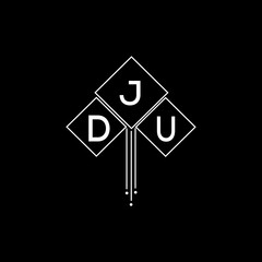 DJU letter logo design with white background in illustrator, DJU vector logo modern alphabet font overlap style.
