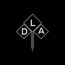 DLA Letter Logo Design With White Background In Illustrator, DLA Vector Logo Modern Alphabet Font Overlap Style.

