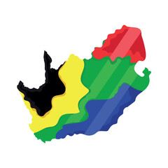south africa flag in map