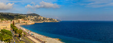 Nice Coastline At Promenade Des Anglais On The Mediterranean Sea South Of France
