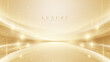 © witsanu - Luxury background with golden light effect decoration and bokeh elements.