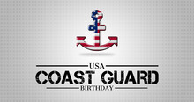 Usa Coast Guard Day Poster Background With 3d Anchor