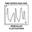 Time series analysis. Irregular fluctuations diagram or run chart. Data analysis and forecasting.