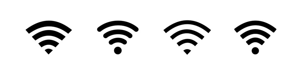 Poster -  Wireless and wifi icon or wi-fi icon sign for remote internet access. Network wifi business concept. Stock Vector illustration.