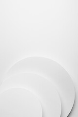 Poster - white paper round surfaces fly as soft light abstract geometric background with copy space in gentle