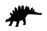 Fototapeta Dinusie - Dinosaur in black silhouette. Isolated on a white background with clipping path.