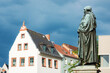  Weimar, Germany the statue of Johann Gottfried v Herder in front of the Herder church in the town center