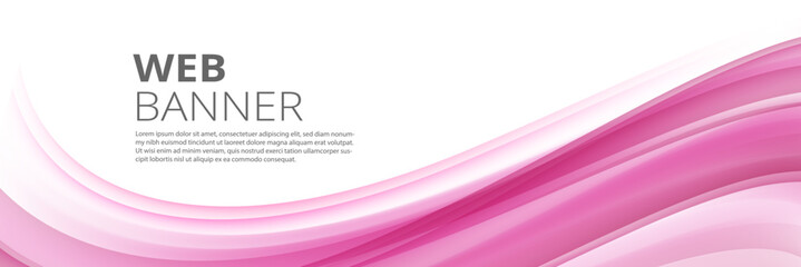 Wall Mural - Abstract pink background with waves, Pink banner