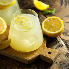 Poster - Traditional homemade lemonade with fresh mint