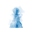 Chess pieces in a watercolor style with splashes of paint  on a white background. Pawn
