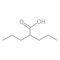 Sticker - chemical structure of valproic acid (C8H16O2)