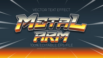 Poster - Metal Arm editable text effect style, EPS editable text effect