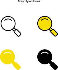 Poster - Magnifying Glass Icon Set with deferent style. Collection of simple magnifying glass Vector Symbol Icons for Search