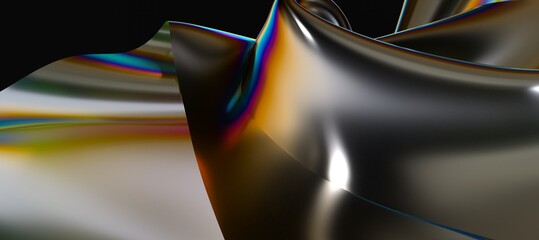 Poster - Abstract line fluid colors backgrounds. Trendy Vibrant Fluid Colors. 3d render