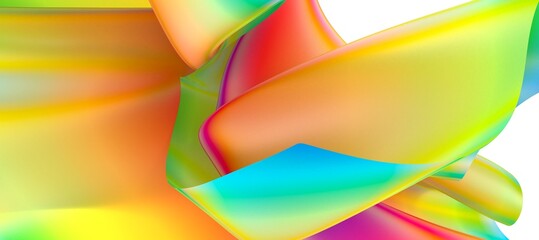 Poster - Abstract line fluid colors backgrounds. Trendy Vibrant Fluid Colors. 3d render