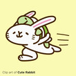 © studio uguisu - ウサギのキャラクターイラストシリーズ　「亀を背負って走るウサギ」