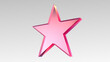 pink glassy crystal star illustration 3d rendering on the white background