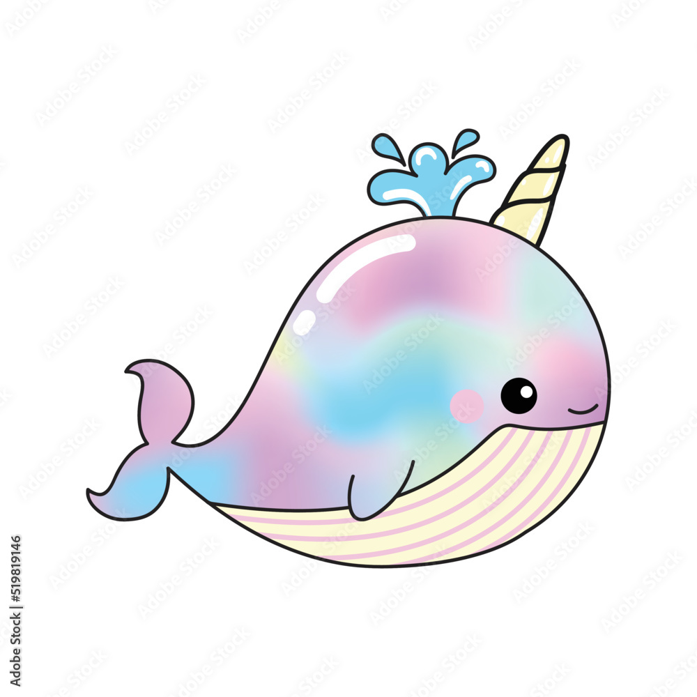 Cute rainbow narwhal in unicorn theme. Stock Vector Adobe Stock