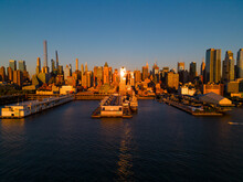 Sunset Over The River New York City Skyline