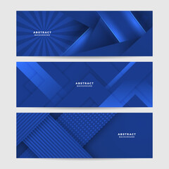 blue abstract vector long banner. minimal background with arrows and copy space for text. social med