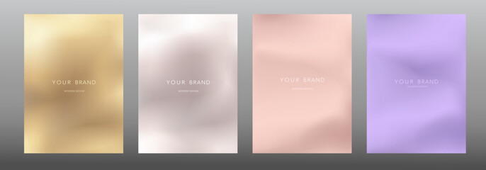 Aufkleber - Set of pastel color blurred backgrounds with modern abstract soft color gradient patterns. Modern collection design template with place for text for brochures, posters, banners, flyers, cards 