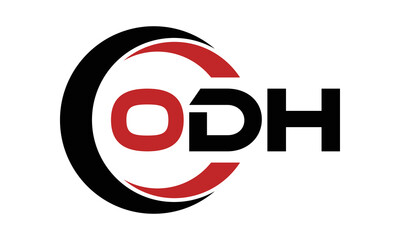 ODH swoosh three letter logo design vector template | monogram logo | abstract logo | wordmark logo | letter mark logo | business logo | brand logo | flat logo | minimalist logo | text | word | symbol