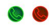 © octopusaga - Phone Sign Icon Set Red and Green Color Accept and Reject Call Vector Illustration