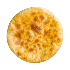 Wall Mural - khachapuri with cheese, imeretian khachapuri, georgian cuisine isolated on white background top view