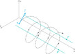 Isolated vector illustration of the spiral trajectory of a particle under the action of electric and magnetic forces.