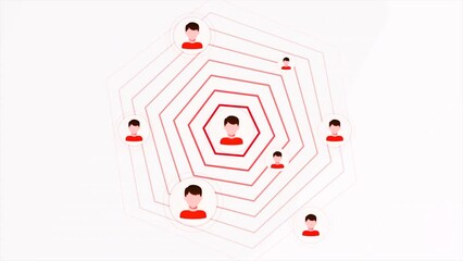 Aufkleber - Abstract icons of people on a white background with moving signal. Motion. Symbols of people and internet connection.