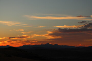 Wall Mural - sunset over rockies