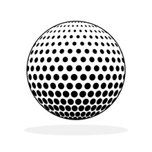 Golf Ball Icon. Golf Ball Isolated Icon. Golf Ball Symbol. Black Vector Illustration.