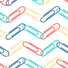 Seamless Pattern, Paper Clips, Back To School Background