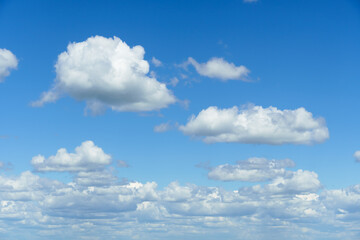 beautiful blue sky with clouds on bright sunny day for abstract background