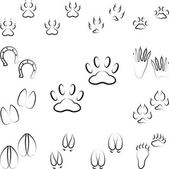 Wall Mural - Cat tracks icon in a collection with other items