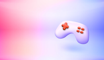 Poster - Modern video game joystick. 3d vector banner with copy space