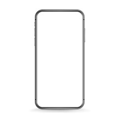Aufkleber - Modern smartphone mockup with white blank screen. 3d vector mockup